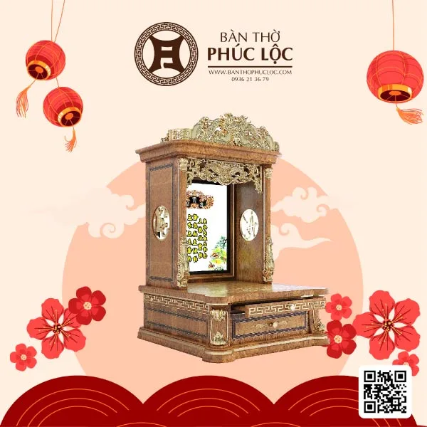 bàn thờ Thần Tài thổ địa Phúc Lộc được làm từ nguyên liệu gỗ Beech cao cấp nhập khẩu từ Châu Âu với thiết kế độc lạ có một không hai trên thị trường sẽ đem lại tài lộc cho gia chủ