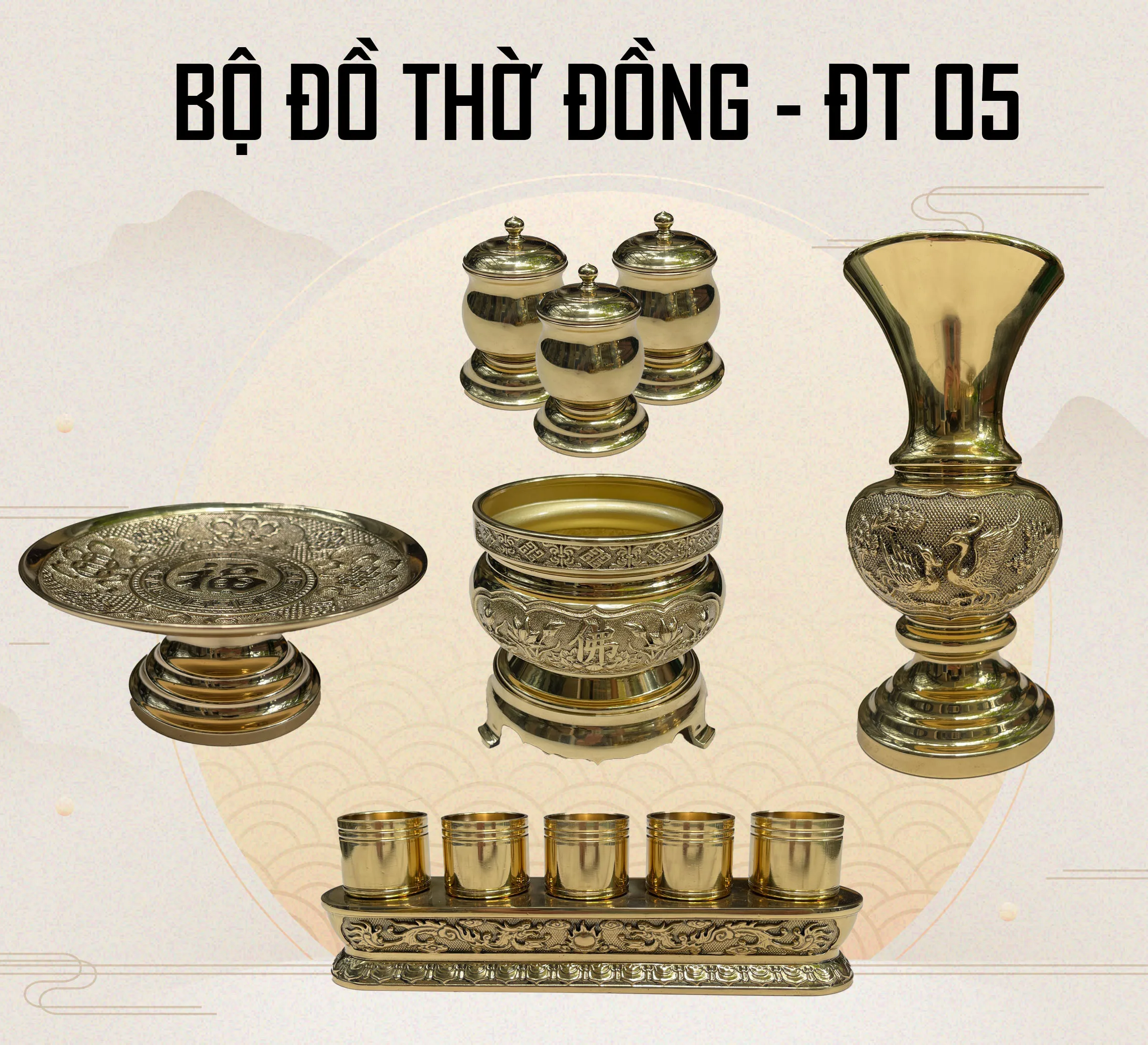 BỘ ĐỒ THỜ BẰNG ĐỒNG  - DT05